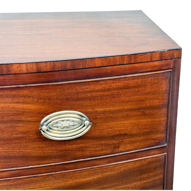 Wood George III Bowfront Mahogany Chest of Drawers, 1790 For Sale - Image 7 of 12