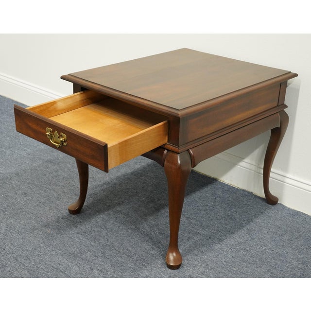Late 20th Century Cresent Furniture Solid Cherry Traditional Style 22" Accent End Table For Sale - Image 5 of 12