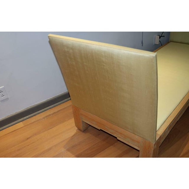 Chic Socialite Silk Chaise Daybed Bench-Ceruse Oak by Famed Sister Parish/Albert Hadley For Sale In West Palm - Image 6 of 8