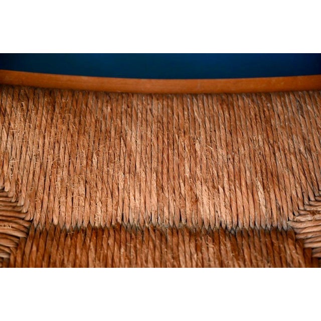 Brutalist French Armchairs in Elm and Straw, 1970s, Set of 3 For Sale - Image 15 of 17