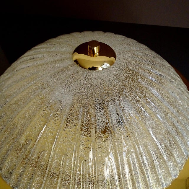 Large Vintage Glass Flush Light, 1960s For Sale - Image 4 of 17