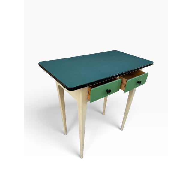 1950s Blue Formica Side Table, France, 1950s For Sale - Image 5 of 10