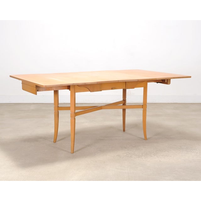 Mid-Century Modern Tommi Parzinger for Charak Mahogany Danbury Extend Dining Table For Sale - Image 3 of 18