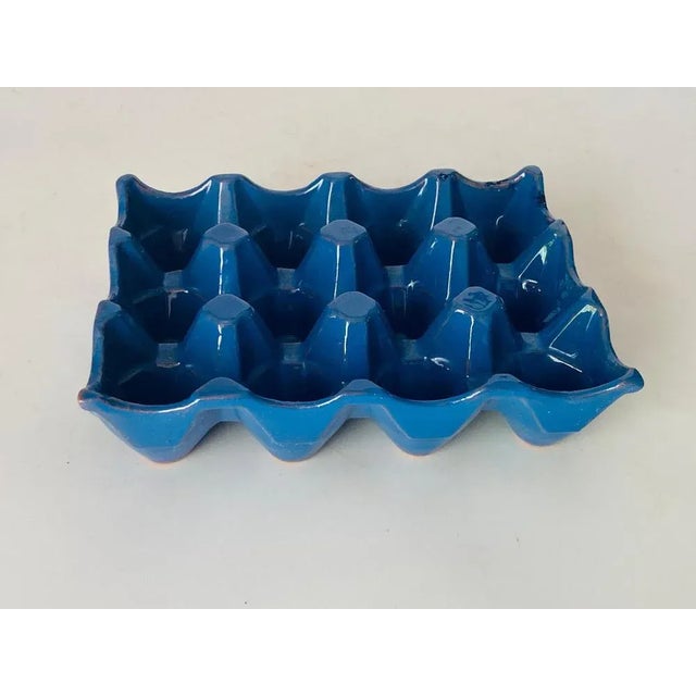 Large Ceramic Egg Holder in Blue, Italy, 1970s For Sale - Image 3 of 10