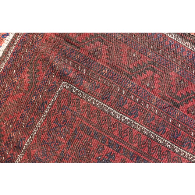 Early 20th Century Antique Baluch Tribal Rug With All-Over Geometric Design in Red 5'11 X 10 For Sale - Image 5 of 14
