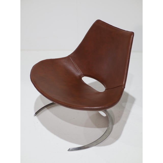 IS63 Scimitar Chair in Cognac Leather by Fabricius and Kastholm for Ivan Schlechter, 1960s For Sale - Image 11 of 16