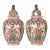 Delft Vases Tall Covered Jars Dutch Delftware Tinglazed Pottery Polychrome Chinoiserie a Pair For Sale