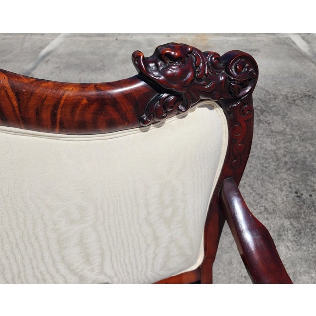 Mid 20th Century Dm Antique Asian Rosewood Carved Foo Dogs Settee For Sale - Image 5 of 10