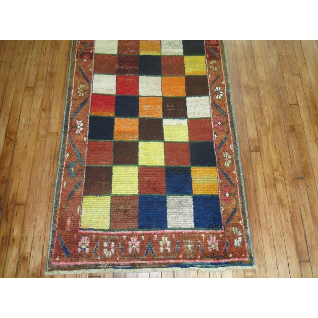 Persian Zabihi Collection Vintage Persian Gabbeh Runner For Sale - Image 3 of 7