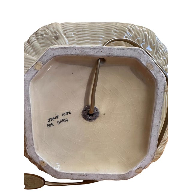 Italian Textured Ceramic Lamps attributed to Tommaso Barbi, 1970s, Set of 2 For Sale - Image 6 of 8