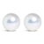 Contemporary 14K White Gold 7-7.5MM Cultured Freshwater Pearl Solitaire Stud Earrings For Sale - Image 3 of 4