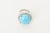 Vintage 1960's Persian Turquoise With Surround Diamonds 18k White Gold Dome Cocktail Ring, Size 7 For Sale - Image 4 of 11