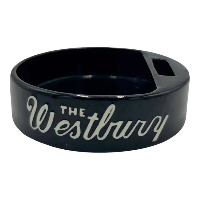 Vintage the Westbury Hotel Polo Bar Black Ashtray Catchall Dish For Sale