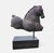 Gray Horse Torso Ceramic Sculpture on Wooden Pedestal For Sale - Image 8 of 9