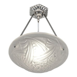 French Art Deco Pendant Light by Barbier Et Corneloup & Degue 1920s France For Sale