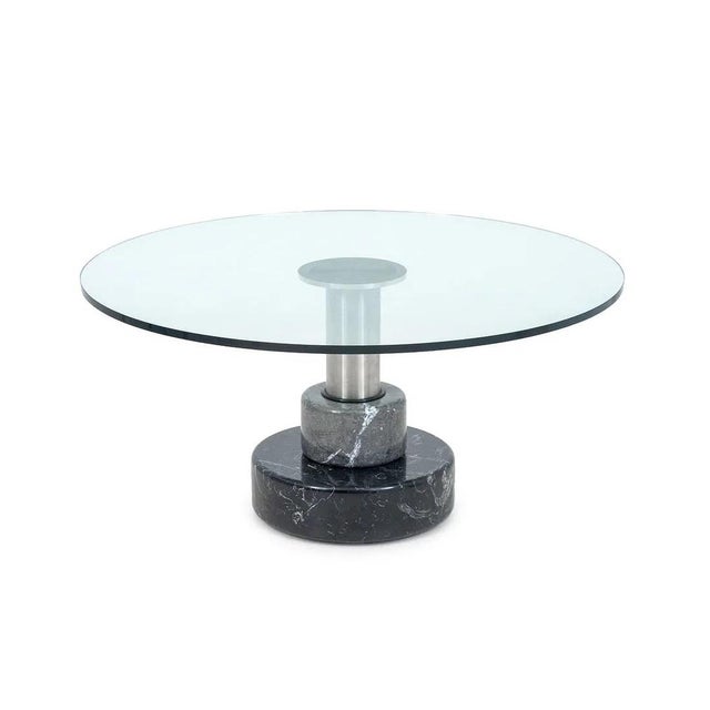 Attributed to Giotto Stoppino & Lodovico Acerbis for Acerbis, Glass & Nero Marquina Marble Coffee Table, 1980s. With a...
