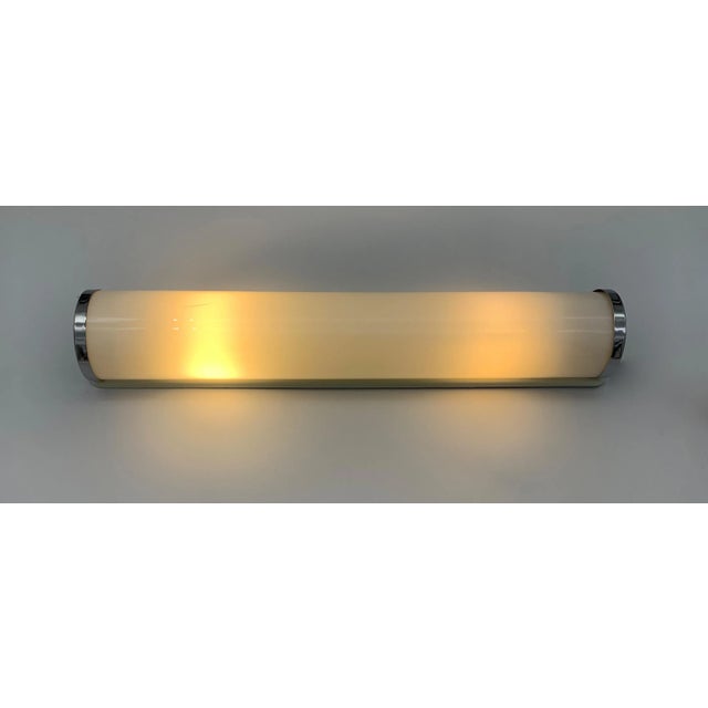 Metal Large Glass Wall Lamps attributed to Greco, Italy, 1940s, Set of 2 For Sale - Image 7 of 7