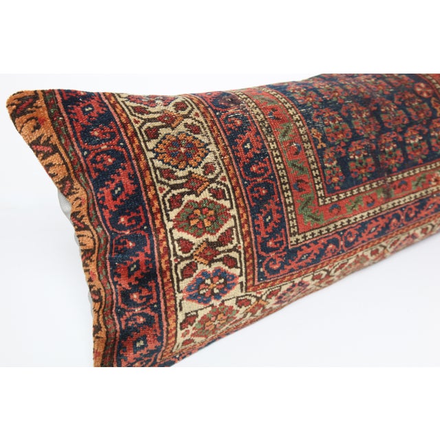 Tribal Antique Persian Rug Lumbar Pillow Cover – Decorative Tribal Cushion Cover -16'' X 43'' For Sale - Image 3 of 8