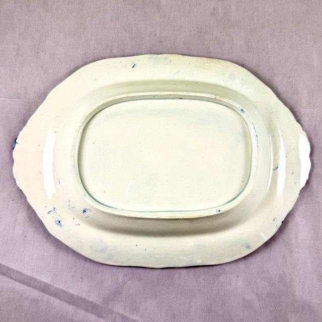 Stubbs & Kent Georgian Cobalt Transferware ‘ Fruits and Flowers’ Platter, Circa 1830 For Sale - Image 14 of 16