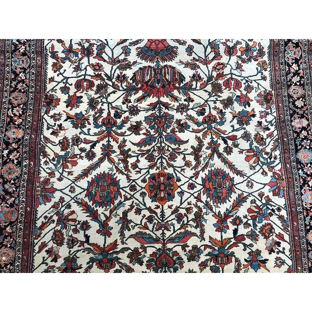 Ivory Antique Genuine Persian Ferahan Sarouk Rug For Sale - Image 8 of 11