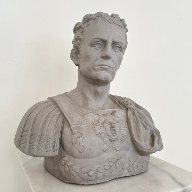 Italian Bust of Caesar in Plaster and Fiberglass, 1960 For Sale - Image 3 of 12