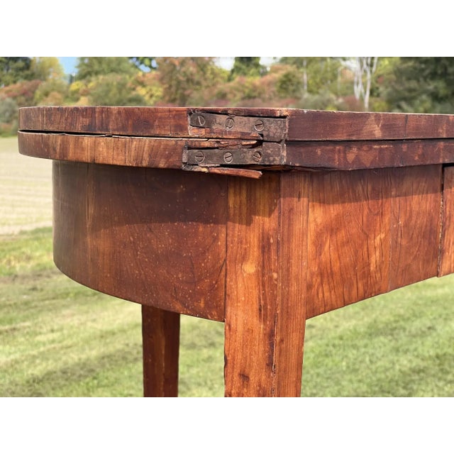 Antique Mahogany Demi LuneTable Federal Style For Sale - Image 11 of 11