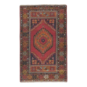 Hand - Knotted Red Turkish Carpet 3'7" X 5'5"
