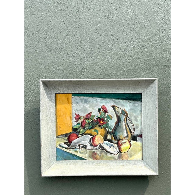 Vintage Original Still Life Oil on Board For Sale - Image 4 of 12