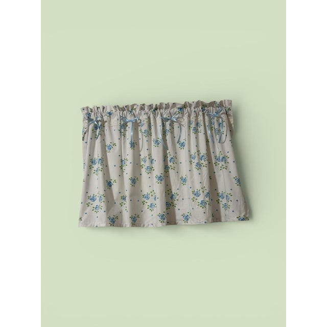 2020s Upcycled Blue Floral Valance Handmade New For Sale - Image 5 of 6