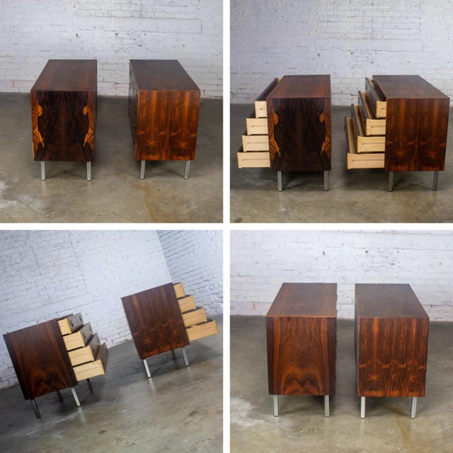 1960’s Mid Century Scandinavian Modern Pair of Rosewood Cabinets Rud Thygesen & Johnny Sorensen for Hansen & Guldborg For Sale - Image 15 of 18