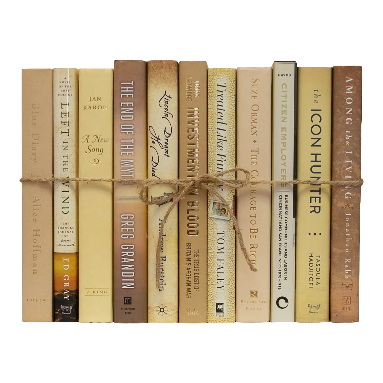 Decorative Books - Flaxen Book Bundle - 1 Foot of Tan Books | Chairish