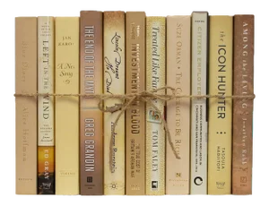 Decorative Books - Flaxen Book Bundle - 1 Foot of Tan Books