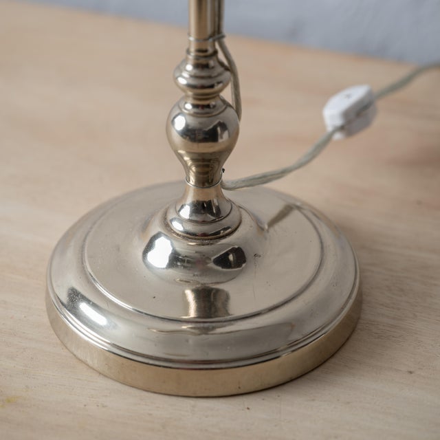 White Stobwasser Nickel Plated Student Lamp For Sale - Image 8 of 8