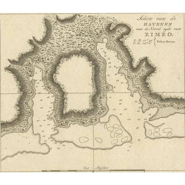 Antique Map of the Harbour of Taloo by J. Cook, 1803 For Sale - Image 4 of 5