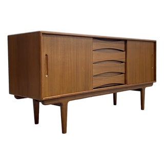 1960s Mid Century Modern Styled Teak Credenza | Scandinavian Media Console | Handmade Reclaimed Sideboard For Sale
