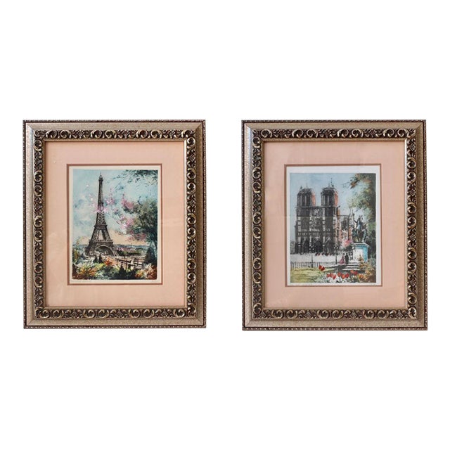 Le Bailly Eau-Forte Originale Paris Art, a Pair For Sale