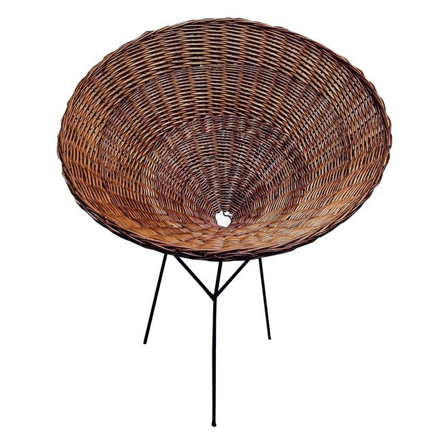 1950s Large Wicker Baskets with Metal Frame, 1950s, Set of 2 For Sale - Image 5 of 7