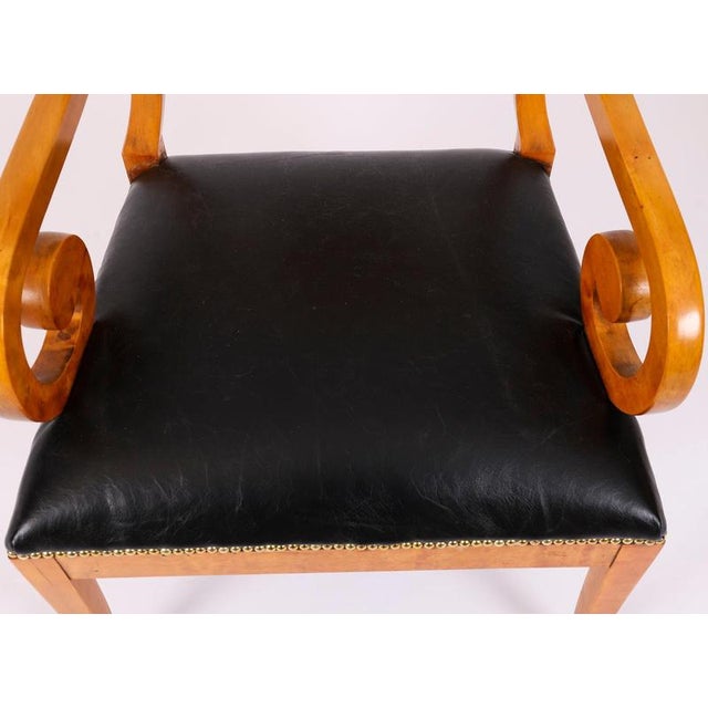Antique 19th Century Swedish Biedermeier Birchwood Ebonized Armchairs, Set of 2 For Sale - Image 6 of 13