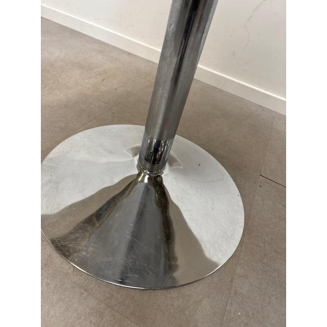 Vintage Round Chrome and Glass Table For Sale - Image 6 of 8