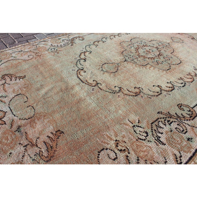 Tan Shabby Chic Area Rug - 64"x111.5" For Sale - Image 8 of 10