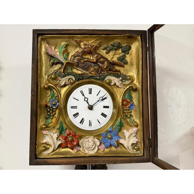 Antique French Wall Clock, 1890s For Sale - Image 4 of 8