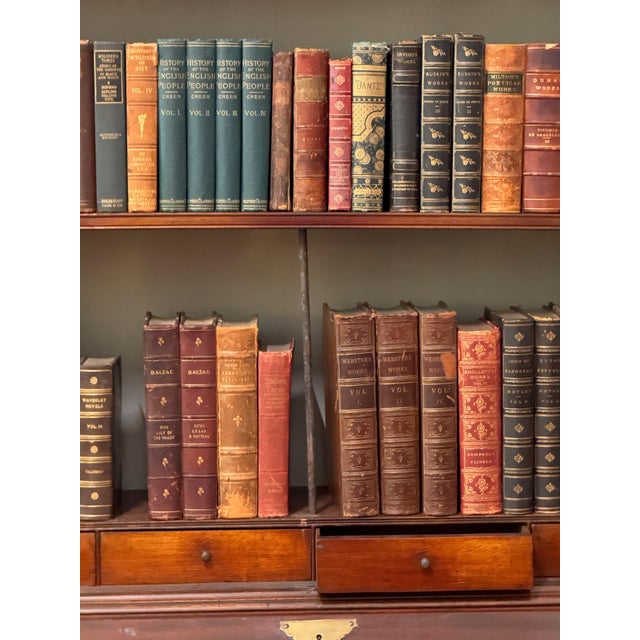 Early George III Mahogany Bureau Bookcase With Carved Swan Neck Pediment For Sale - Image 12 of 17