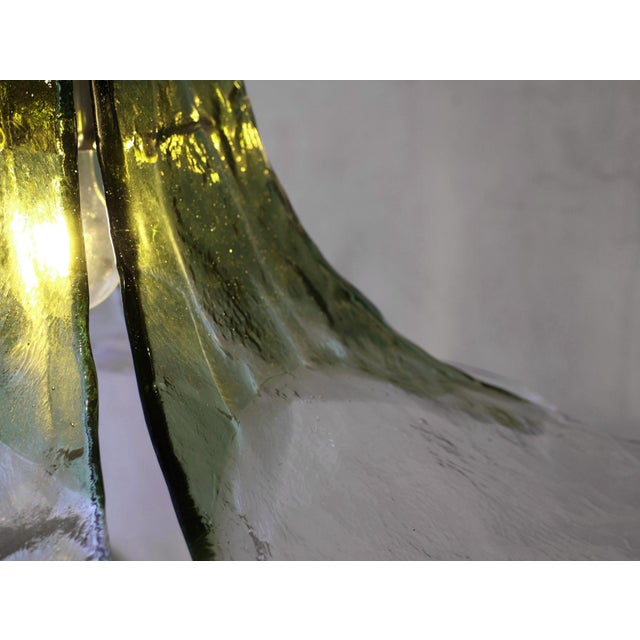 Flower-Shaped Green Murano Glass Hanging Lamp, 1960s For Sale - Image 10 of 12