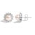 Contemporary 10K White Gold Heirloom-Style Pearl and Diamond Accent Halo Stud Earrings (I-J color, I1-I2 Clarity) For Sale - Image 3 of 5