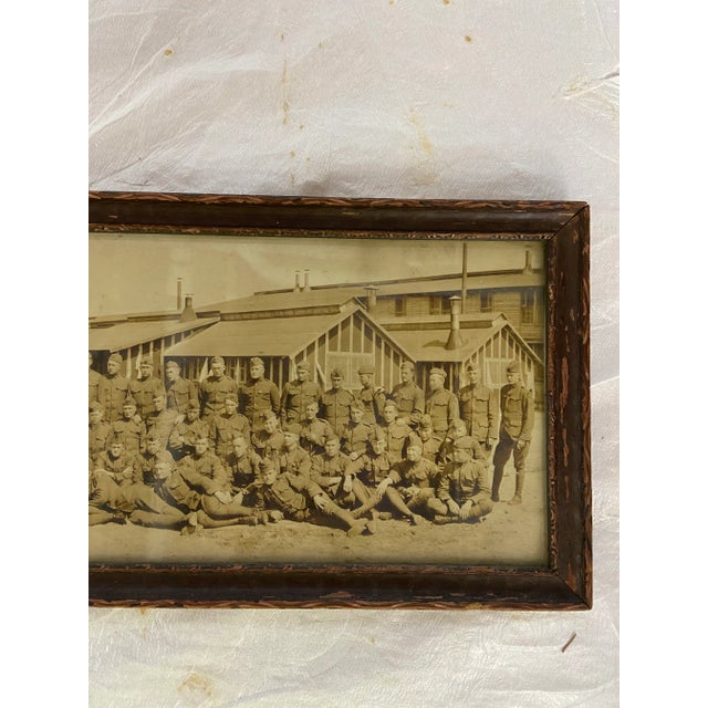 Antique Panoramic Group Military Photo, Framed For Sale - Image 9 of 11