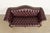 1990s Vintage Chippendale Tufted Oxblood Leather Camelback Chesterfield Sofa by North Hickory Furniture For Sale - Image 5 of 11