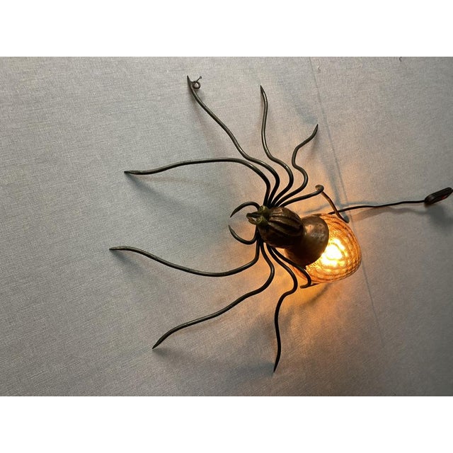 Mid-Century Modern Italian Metal and Glass Spider Wall Lamp, 1950s For Sale - Image 18 of 18