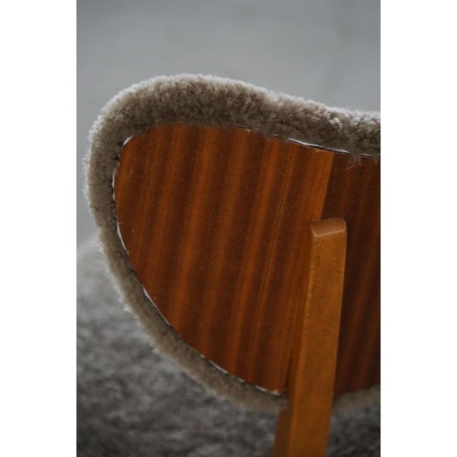 Mid-Century Danish Dining or Desk Chair in Lambswool by Eva Koppel, 1950s For Sale - Image 9 of 18