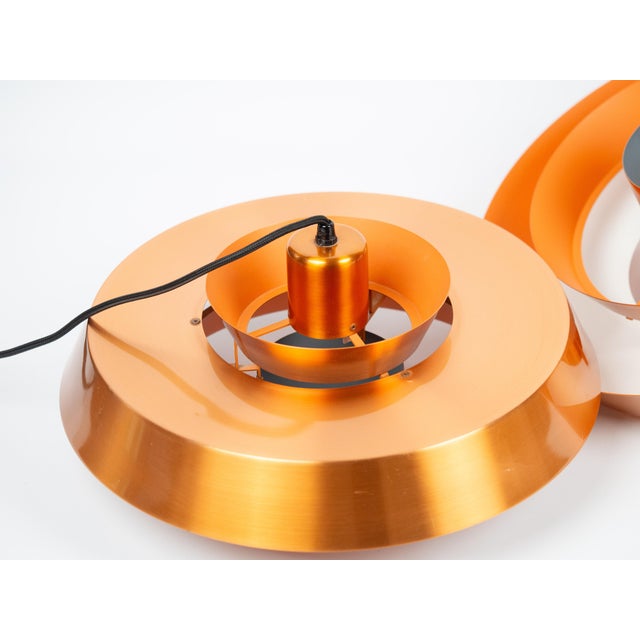 Copper Vintage Danish Nova Pendant Lamps by Jo Hammerborg for Fog & Mørup, 1963, Set of 2 For Sale - Image 8 of 18