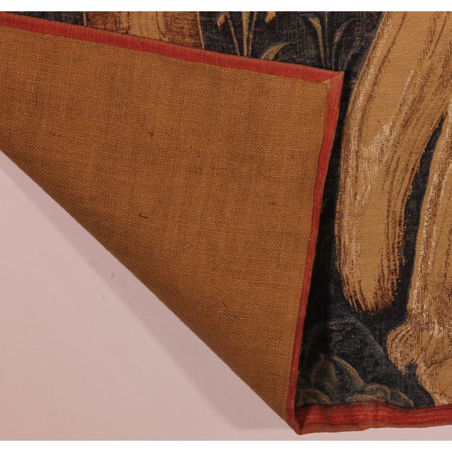 Textile Stencil Tapestry with Gothic Falconry Scene, 19th Century For Sale - Image 7 of 12